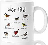 Jigfoxy Nice Tits Bird Mug, Funny Birds Coffee Mugs, Gifts for Bird Lovers Women Men - 11 Oz