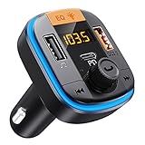 Bluetooth FM Transmitter for Car - BAISHUN Bluetooth 5.0 Adapter PD20W+QC3.0 Cigarette Lighter Radio Receiver Music Player Car Charger Supports Hands-Free Call Siri Google Assistant