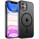 SUPFINE Magnetic for iPhone 11 Phone Case(Compatible with MagSafe)(Military Grade Drop Protection) Translucent Matte Shockproof Phone Cover,Black