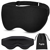 Fygrip 3D Eye Mask Sleep Mask for Men & Women, 100% Pressure-Free & Light Block-Out Eye Mask for Sleep with Easy Adjustable Strap, Night Eye Cover for Travel, Black