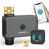 WiFi Water Timer Brass Inlet, 2.4GHz Smart Sprinkler Timers, 1 Zone Hose Timer with WiFi Hub, Voice/App Control with Alexa & Google Assistant, Auto/Manual Watering, Rain Delay, for Garden, Yard, Lawn
