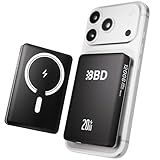 BBD Magsafe Portable Charger,12000mAh Wireless Power Bank with USB-C Cable,Magnetic Power Bank Fast Charging PD 20W,Travel essential Slim Magsafe Battery Pack for iphone 17/16/15/14/13/12 Series 1Pack