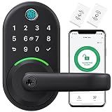 Smart Door Handle Lock with Keypad, Yamiry Fingerprint Knob for Front Door