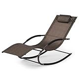 mansion home Lounge Chair, Outdoor Chaise Lounge with Detachable Pillow for Patio, Lawn, Pool, Outdoor Lounge Chairs, Brown