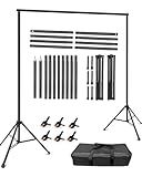 Hemmotop Backdrop Stand 10x8ft (WxH), Photography Background Stand for Parties, Adjustable Photo Backdrop Stands Kit for Wedding, Photo Booth, Party, Decoration, Balloon, Projector Screen