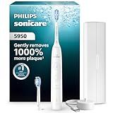 Philips Sonicare 5950 Series Electric Toothbrush with Pressure Sensor, 6 Brushing Settings, SmarTimer, BrushPacer, 21-Day Runtime, Travel Case, White, HX7130/03