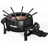 Electric Fondue Pot Set, 3 Quart Fondue Set for Melting Chocolate Cheese with 8 Color-Coded Forks, Adjustable Temp Control, 1000W Non-Stick Fondue Maker for Dessert, Broth and Oil