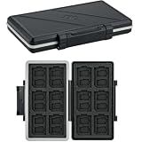 36 Slots Memory Card Case Water-Resistant Anti-Shock Memory Card Wallet for 24 Micro SD SDXC SDHC TF Cards and 12 SD SDXC SDHC Cards