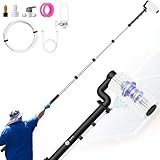 Solar Panel Cleaning Brush and Pole, 20FT Electric Cleaning Roller Brush with Telescopic Water Fed Pole, 100Mins Runtime, 2 Spin Speeds, Outdoor Window Cleaning System for Solar Panel, Window, Roof