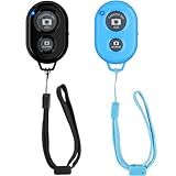 Wireless Camera Remote Shutter for Smartphones (2 Pack), Zttopo Wireless Phone Camera Remote Control Compatible with iPhone/Android Cell Phone - Wrist Strap Included Black&Blue
