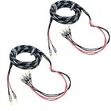 Arklove 5ft 2packs 13awg Speaker Cable Premium Heavy Duty Braided Wire Dual Banana 2 Plug to 4 Banana Male Plugs Frequency Division 2 Banana Plugs - 4 Banana Plugs 1pair