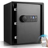Biometric Home Safe Box-(0.78-2.04 cu. ft.) Quick Access Fingerprint Safe Lock, Backlit Keypad and LED Light, Small Caja Fuerte with Anti-Rust and Anti-Theft (1.69+wifi)