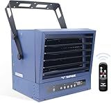 TEMPWARE Electric Garage Heater, 10,000-Watt Digital Fan-Forced Ceiling Mount Shop Heater with Full-Function Remote, 240-Volt Hardwired with 12-Hour Timer, Ideal for Workshop