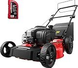 PowerSmart 21-Inch Gas Lawn Mower with B&S Engine, 3-in-1 (Bag/Mulch/Rear Discharge), Self-Propelled, 6 Cutting Heights, Durable Steel Deck, Rear-Wheel Drive