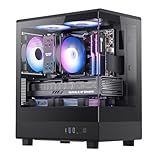 darkFlash Micro-ATX PC Case, Pre-Install 3 PWM ARGB Fans Computer Case, Full View Dual Tempered Glass MATX Gaming PC Case, Type C Port, Supports up to 240mm AIO(DB330M) (Black)