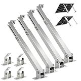 Solar Panel Mounting Brackets, 2 Sets Adjustable Solar Panel Tilt Mount Brackets, 14-27IN Adjust Solar Panel Rack, Support up to 100-450 Watt Mounting Bracket Set, Portable Stand for Roof RV Boat