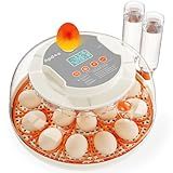 18 Egg Incubator, 2 Egg Trays, Automatic Egg Turning with Auto Stop, Humidity Control, Adjustable Incubation Day & Period, Auto Water Refill, for Chicken, Quail, Duck & Turkey Eggs, APDOE HatchPro 18