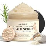 AMOADO Rice Water Scalp Scrub with Salicylic Acid(BHA), Tea Tree & Rosemary – Gentle Exfoliating Scalp Scrub Shampoo for Dandruff, Removes Buildup, Controls Oil & Refreshes the Scalp, 8.8 oz