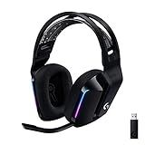 Logitech G733 Lightspeed Wireless Gaming Headset, Suspension Headband, Lightsync RGB, Blue VO!CE Mic, PRO-G Audio – Black, Gaming Headset Wireless, PC, PS5, PS4, Switch Compatible