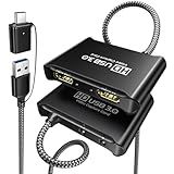 ByteWave USB 3.0 Capture Card with 4K Passthrough [Metal, Braided USB-C/A Cable, Play & Plug] 1080P60Hz HDMI Video Game Capture Card for Streaming & Recording - Compatible with Switch/PS5/Xbox/PC/OBS