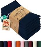 Utopia Kitchen Cotton Blend Navy Blue Cloth Napkins [12 Pack, 18x18 Inch]