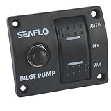 SEAFLO 3-Way Bilge Pump Switch Panel (Automatic-Off-Manual) 12v 24v w/Built-in 15A Circuit Breaker