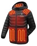 Venustas Unisex Heated Jacket with Battery, Heated Coat for Women and Men with Detachable Hood