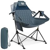 TIMBER RIDGE Hammock Camping Chair, Oversized Swinging Hammock Chair with Adjustable Back and Seat for Outdoor Lawn, Sports, Supports 400lbs, Blue