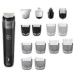 Philips Norelco Multigroom 5000 Series, All-in-One Trimmer and Hair Clipper, 18-Piece Men's Grooming Kit for Beard, Face, Hair, Body and Intimate Areas, No Blade Oil Needed, Model MG5910/49