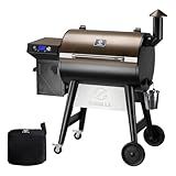 Z GRILLS Wood Pellet Grill & Smoker, 8-in-1 Outdoor BBQ Grill with PID 2.1 Controller, 697 sq in Cooking Area, 2 Meat Probes, LCD Screen, Rain Cover Included
