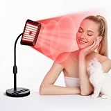 SJZXUV Red Light Therapy for Face and Body, 3 LED Wavelength 660nm 730nm 850nm Infrared Light Therapy Desk Lamp with 360°Adjustable Head & Phone Stand, Home Office Travel Portable Use w/Glasses