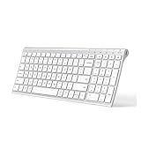 iClever BK10 Bluetooth Keyboard, Universal Bluetooth 5.1 Wireless Keyboard with Number Pad, Ergonomic Design, Multi-Device Compatibility, Stable Connection for Mac, iPad, iPhone, Android, Windows