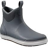 Piscifun Men’ s Deck Boots, Waterproof Fishing Rain Boots, Anti-Slip Rubber Boots with Breathable Neoprene Lining, Grey,10