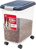 IRIS USA Dog Food Storage Container, Up to 30 lbs, Navy, Made in USA