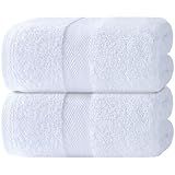 Bath Sheet Towels - 650 GSM Cotton Luxury Bath Towels Extra Large 35x70 | Highly Absorbent and Quick Dry | Hotel Quality Extra Large Bath Towels Oversized, White, 2 Pack
