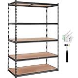 VEVOR Storage Shelving Unit, 5-Tier Adjustable Storage Shelves, 48" L x 24" W x 72" H Heavy Duty Garage Storage Shelves, Metal Shelves for Kitchen Pantry Basement Bathroom Laundry