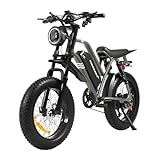 SPBSVDT Peak 1500W Electric Bike for Adults: 48V 20Ah Battery Electric Dirt eBike, 38 Miles Range E Bike, Perfect for City, School & Off-Road Commuting 20" Fat Tires E-Bike (UL2849) (Gray)