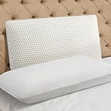 100% Natural Talalay Latex Pillow Sleeping Bed Pillows, Extra Soft Luxury Queen Pillow, Perfectly Aligns for Side/Back Pain, Stomach, Neck, Removable Breathable Cotton Cover (1, Queen (Mid Loft))