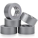 Lockport 5 Pack Duct Tape Heavy Duty Waterproof, Strong Adhesive Silver Duct Tape Bulk for Indoor Outdoor Repairs, Tear by Hand - 30 Yards x 2 Inch