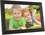 Digital Picture Frame 10.1 Inch, WiFi Digital Photo Frame with 16GB Storage, IPS HD Touchscreen, Instant Photo & Video Upload via Uhale APP, Wall-Mounted, for Mom, Housewarming Black