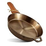 Modern Innovations 10 Inch Cast Iron Skillet, Pre-Seasoned Smooth Polished Surface, Heavy-Duty, Naturally Non-Stick 100% Cast Iron Frying Pan- Saute, Sear & Grill on Campfires, Stoves & Ovens