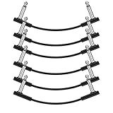 Donner Flat Patch Cables for Guitar Effect Pedal 6 Inch Save Space Clear Sound 1/4" TS Right Angle 6 Packs