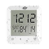 BXF SPORTS Digital Shower Clock Waterproof,Bathroom Extra Large LCD Screen Wall Clock Timer,Countdown,Moisture Proof,Anti Splash,Display Temperature,Time,Date and Week,Suction Cup,Hanging,Hole Stand