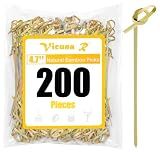 200PCS Cocktail Picks, Bamboo Knot Skewers, Fancy Toothpicks for Appetizers