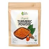 True Organic Ceylon Turmeric Powder, 1 Pound Bulk Bag, Certified Organic, USDA Certified, Non-GMO, High Curcumin Content Organic Turmeric Powder, Ground Turmeric, Pure Ceylon Premium Quality Bulk Turmeric Spice [16 ounces]