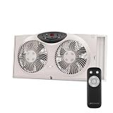 Bionaire Window Fan with Reversible Airflow Blades – 3-Speed Settings, Programmable Thermostat, LED Display, Remote Control, Fits 24–36" Windows, No Assembly Required