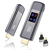 TTQ Wireless HDMI Transmitter and Receiver, Wireless HDMI Extender, 4K Decode 1080P Output, Metal Housing, LED Display, 100FT Range, 2.4G&5G, for PC/Camera/HDTV/Projector/TV Box