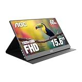 AOC 16T20 Portable Monitor 15.6 Inch FHD 1920x1080, IPS Panel Computer Display, Speakers, USB Type C x2, Mini HDMI x1, Premium Smart Cover, Gaming Console Compatible