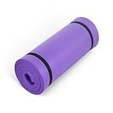 CAP Barbell Yoga Mat 1" Thick with Carrying Strap - High Density Exercise Mat for Yoga, Pilates, Stretching, Floor & Fitness Workouts - 74''x24''x1 | Purple