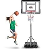Kids Basketball Hoop Outdoor - 33 inch Backboard, 70-84in Adjustable Height, Portable Basketball Hoops & Goals for Kids/Teenagers/Youth in Backyard/Driveway/Indoor - Fillable Base
